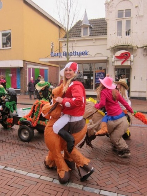 Mascottepak Opblaasbaar kostuum - Jockey met paard